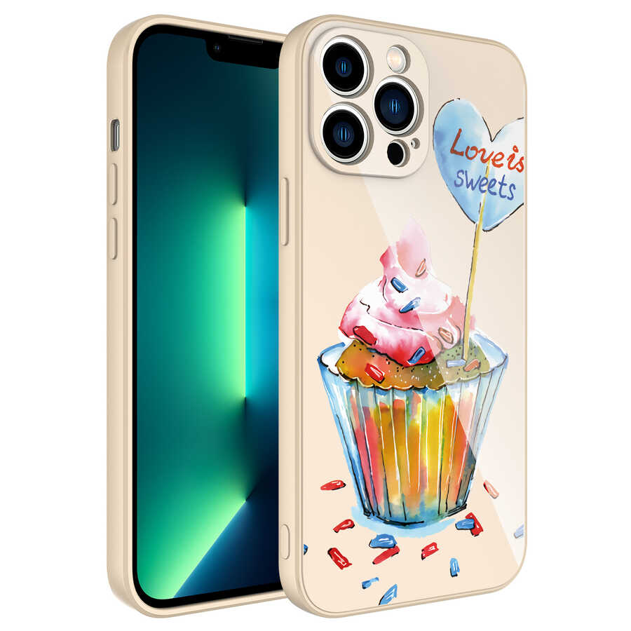 iPhone Uyumlu 12 Pro Kılıf Kamera Korumalı Desenli Sert Silikon Zore Epoksi Kapak-No8