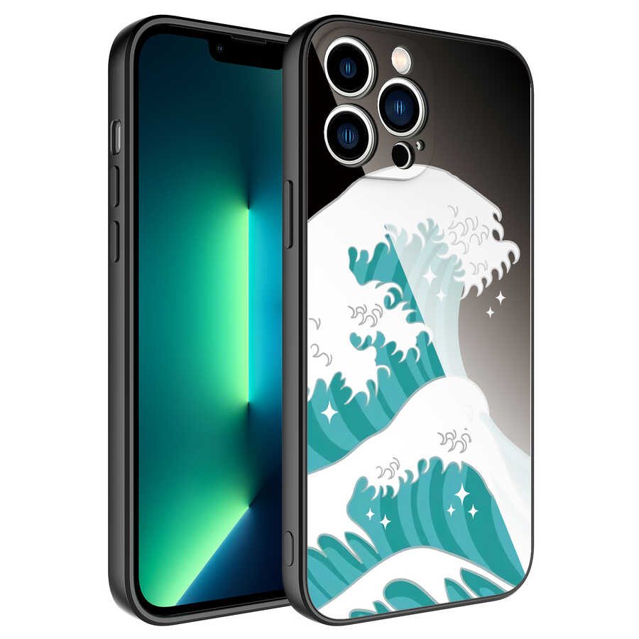 iPhone Uyumlu 12 Pro Kılıf Kamera Korumalı Desenli Sert Silikon Zore Epoksi Kapak-No9
