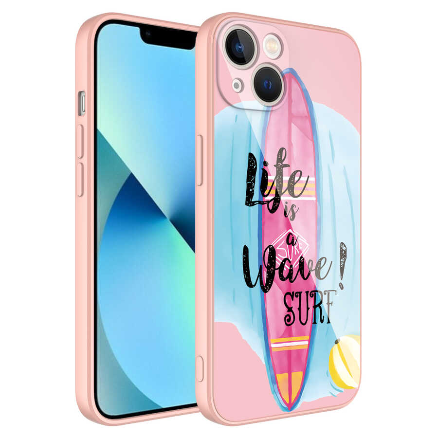 iPhone Uyumlu 13 Kılıf Kamera Korumalı Desenli Sert Silikon Zore Epoksi Kapak-No10