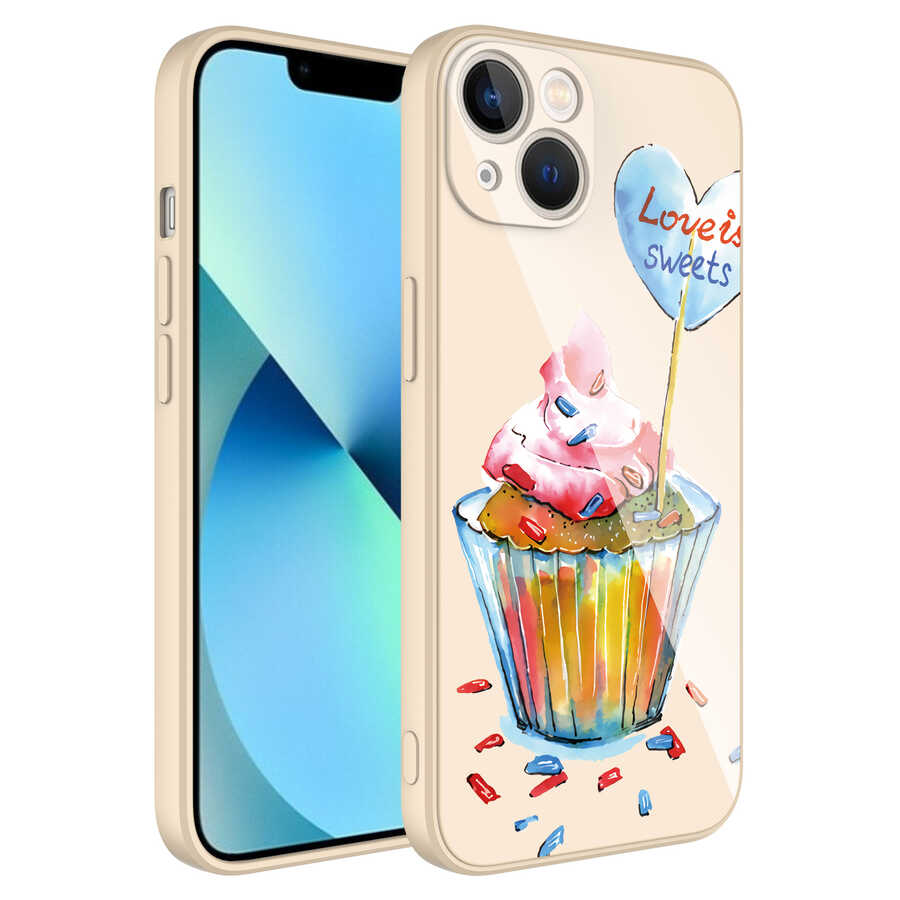 iPhone Uyumlu 13 Kılıf Kamera Korumalı Desenli Sert Silikon Zore Epoksi Kapak-No8