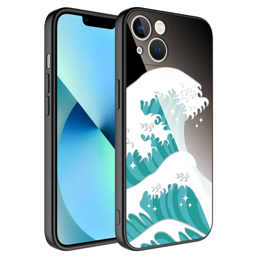 iPhone Uyumlu 13 Kılıf Kamera Korumalı Desenli Sert Silikon Zore Epoksi Kapak-No9