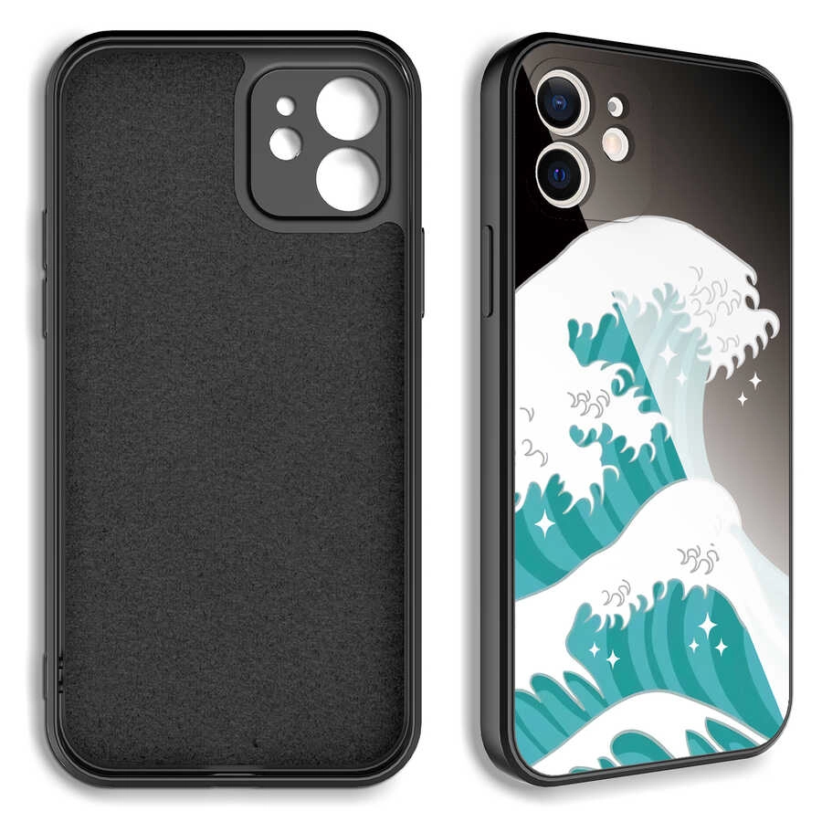 iPhone Uyumlu 12 Kılıf Kamera Korumalı Desenli Sert Silikon Zore Epoksi Kapak
