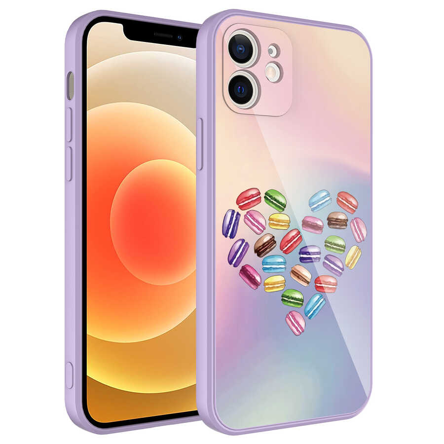 iPhone Uyumlu 12 Kılıf Kamera Korumalı Desenli Sert Silikon Zore Epoksi Kapak-No1