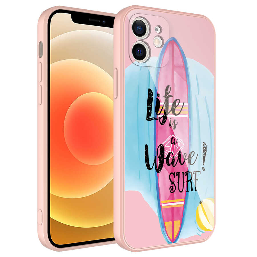 iPhone Uyumlu 12 Kılıf Kamera Korumalı Desenli Sert Silikon Zore Epoksi Kapak-No10