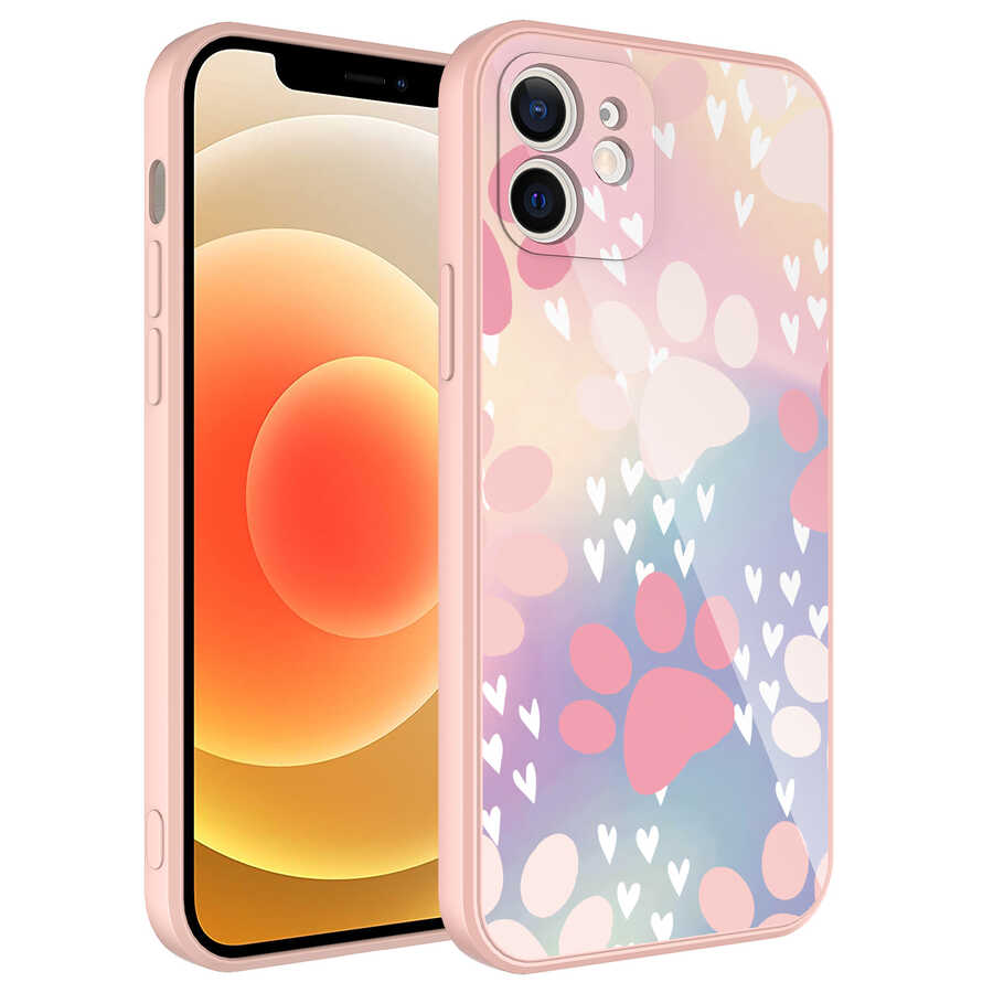 iPhone Uyumlu 12 Kılıf Kamera Korumalı Desenli Sert Silikon Zore Epoksi Kapak-No4