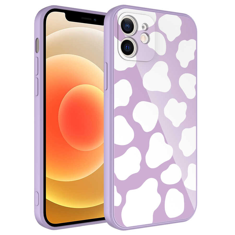 iPhone Uyumlu 12 Kılıf Kamera Korumalı Desenli Sert Silikon Zore Epoksi Kapak-No6