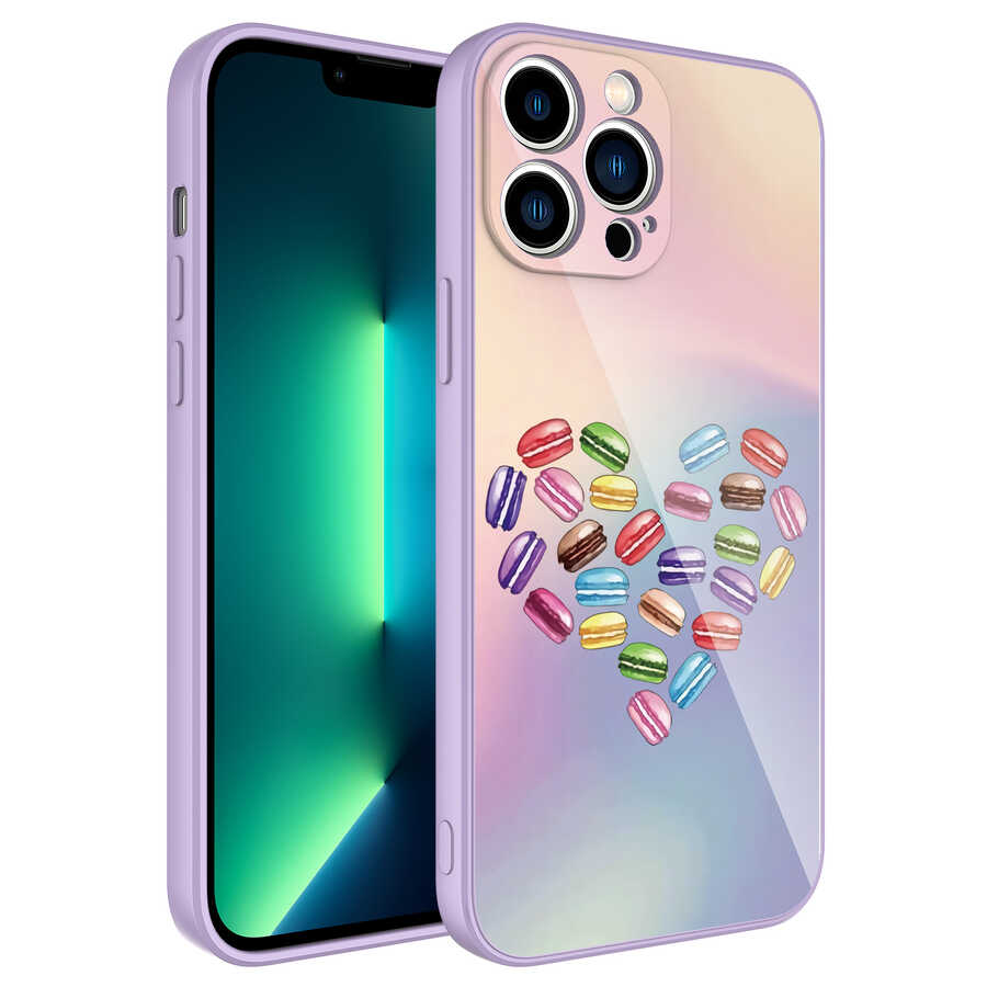 iPhone Uyumlu 12 Pro Max Kılıf Kamera Korumalı Desenli Sert Silikon Zore Epoksi Kapak-No1