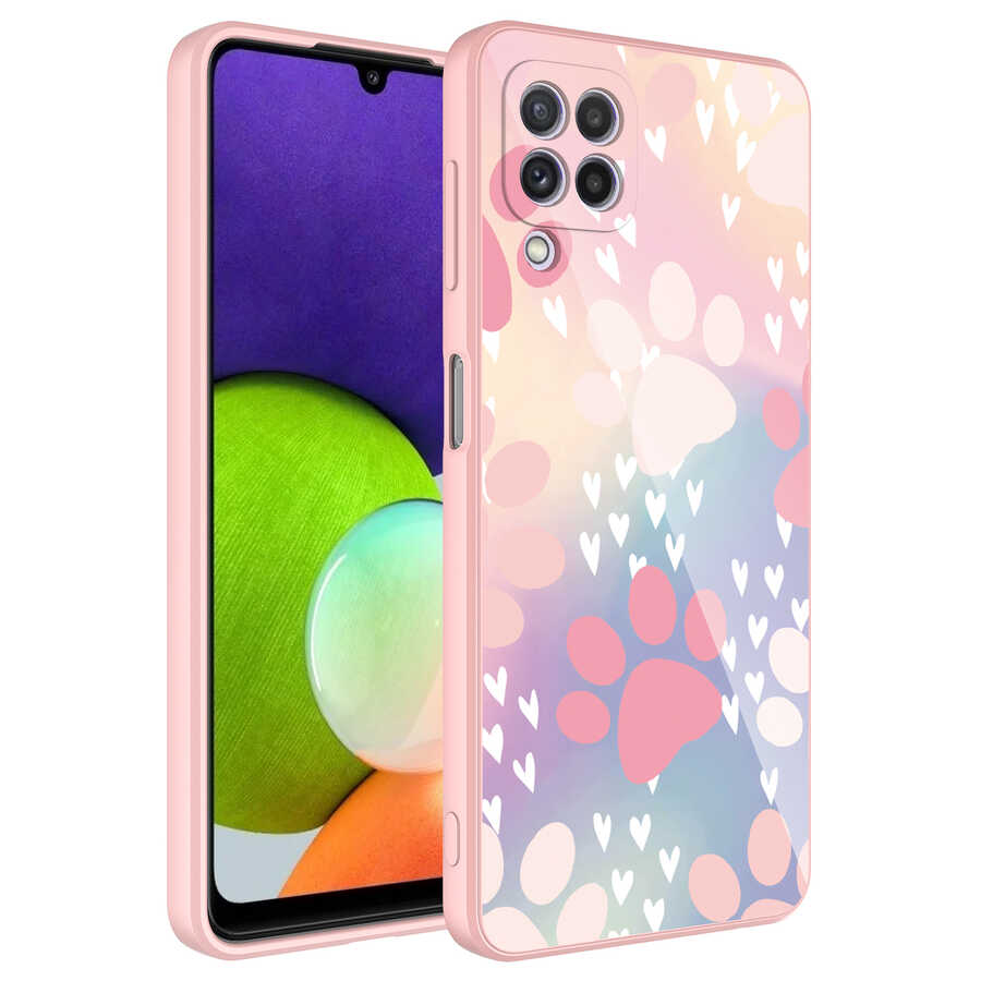 Galaxy Uyumlu M32 Kılıf Kamera Korumalı Desenli Sert Silikon Zore Epoksi Kapak-No4