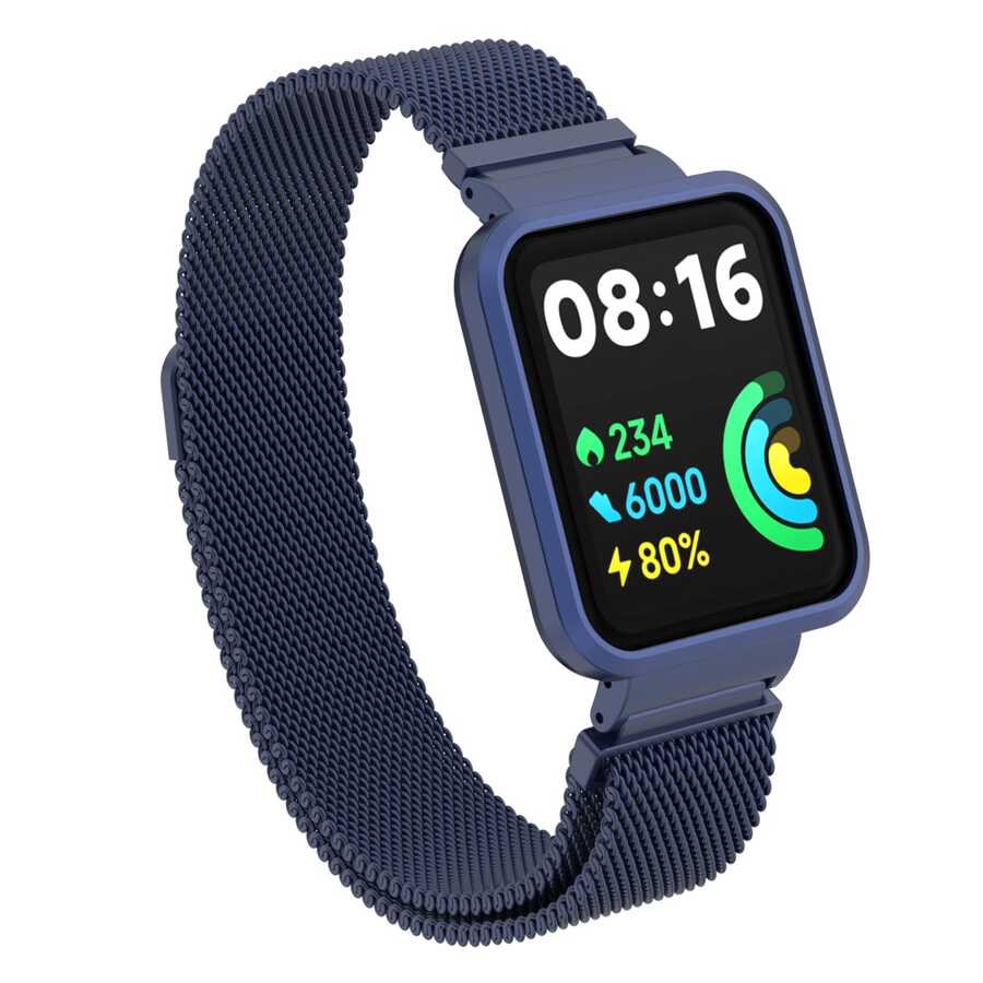 Xiaomi Uyumlu  Redmi Watch 2 Lite Zore KRD-58 Metal Kordon-Lacivert