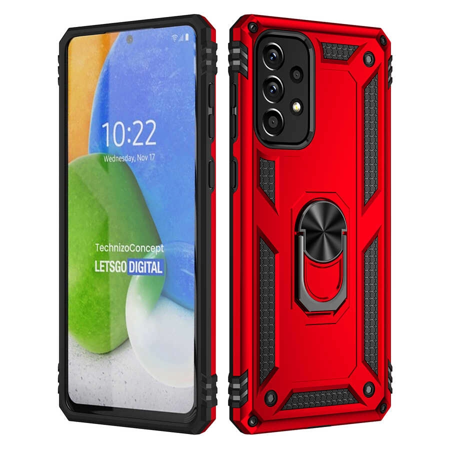 Galaxy Uyumlu A73 Kılıf Zore Vega Kapak-Kırmızı