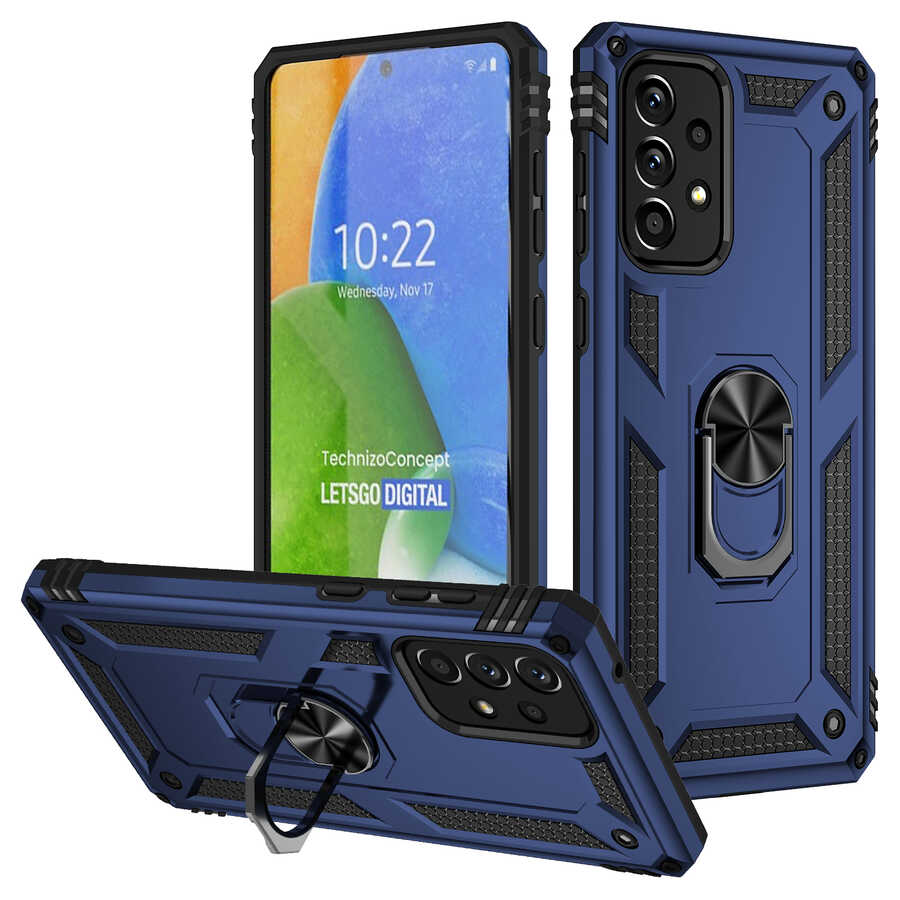 Galaxy Uyumlu A73 Kılıf Zore Vega Kapak-Mavi