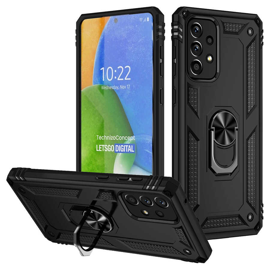 Galaxy Uyumlu A73 Kılıf Zore Vega Kapak-Siyah