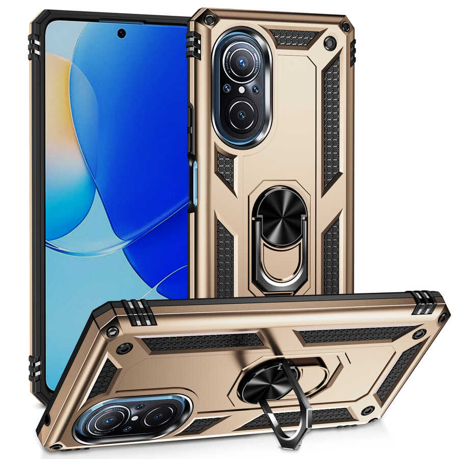 Huawei Uyumlu Nova 9 SE Kılıf Zore Vega Kapak-Gold