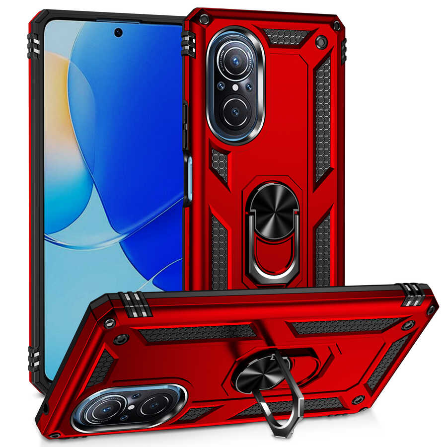 Huawei Uyumlu Nova 9 SE Kılıf Zore Vega Kapak-Kırmızı