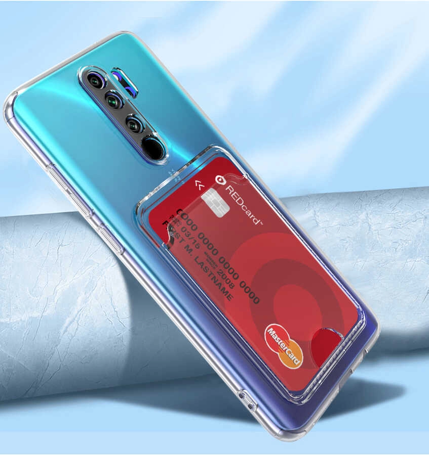 Xiaomi Uyumlu  Redmi Note 8 Pro Kılıf Kartlıklı Şeffaf Zore Setra Clear Silikon Kapak
