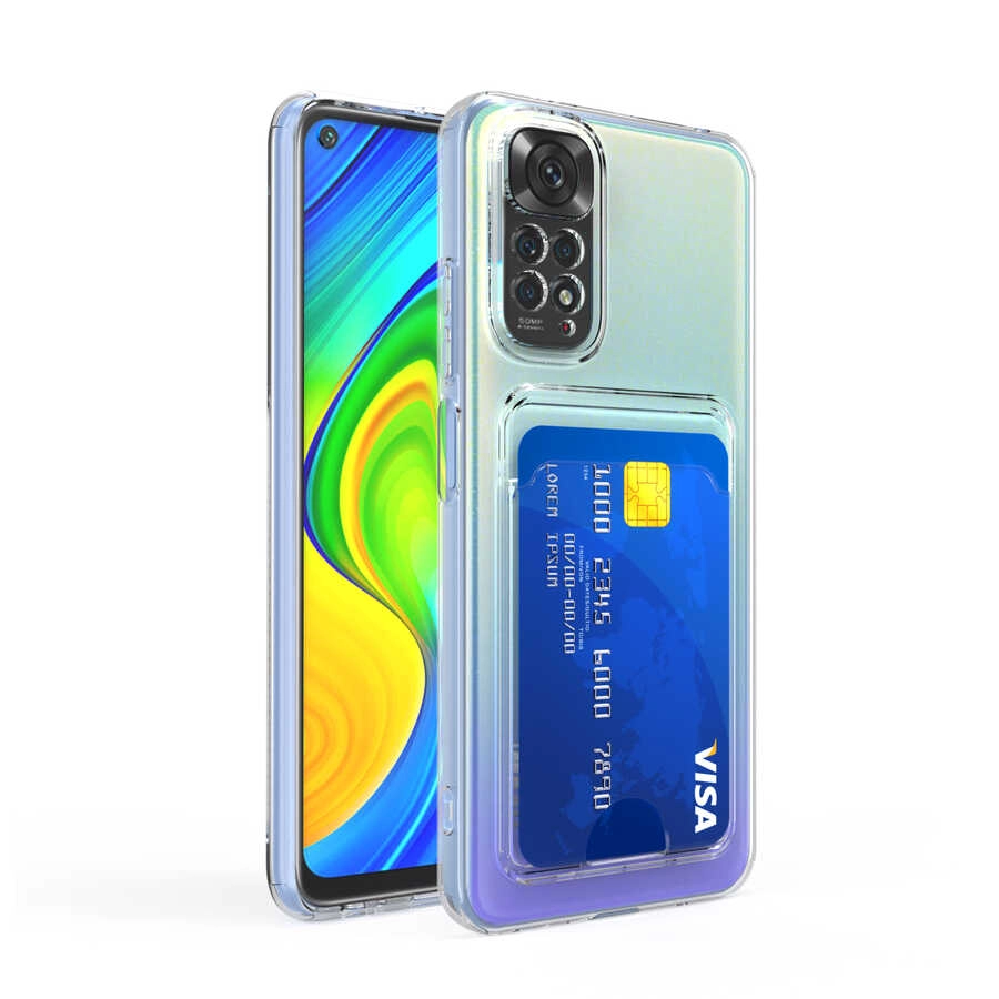 Xiaomi Uyumlu  Redmi Note 11 Pro 5G Kılıf Kartlıklı Şeffaf Zore Setra Clear Silikon Kapak