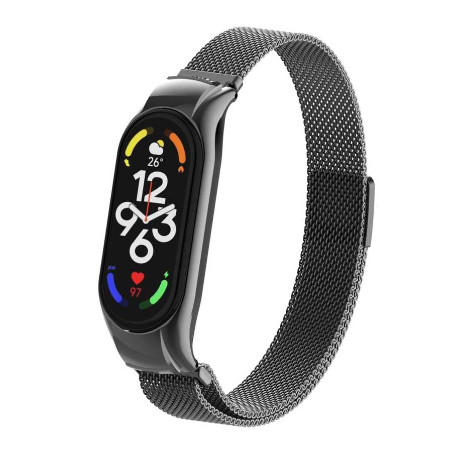 Xiaomi Uyumlu  Mi Band 7 Zore KRD-01 Metal Kordon-Siyah