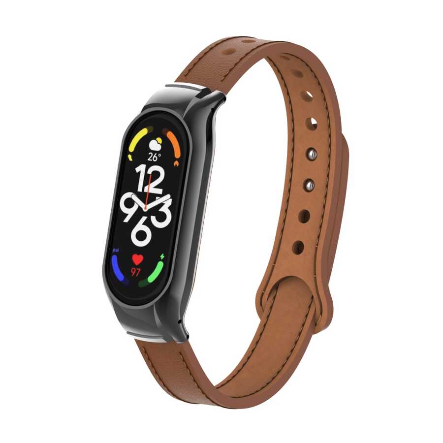 Xiaomi Uyumlu  Mi Band 7 KRD-68 Deri Kordon