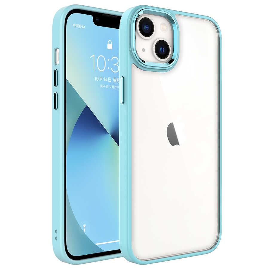 iPhone Uyumlu 14 Plus Kılıf Zore Krom Kapak-Yeşil