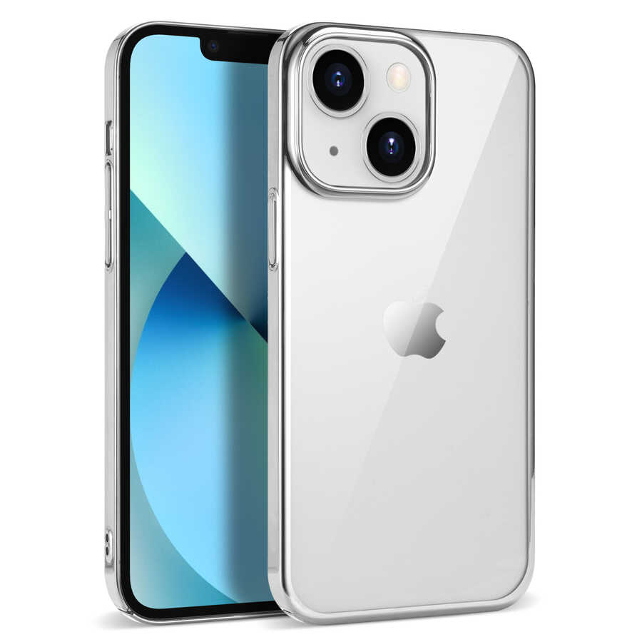 iPhone Uyumlu 14 Kılıf Zore Pixel Kapak-Gümüş