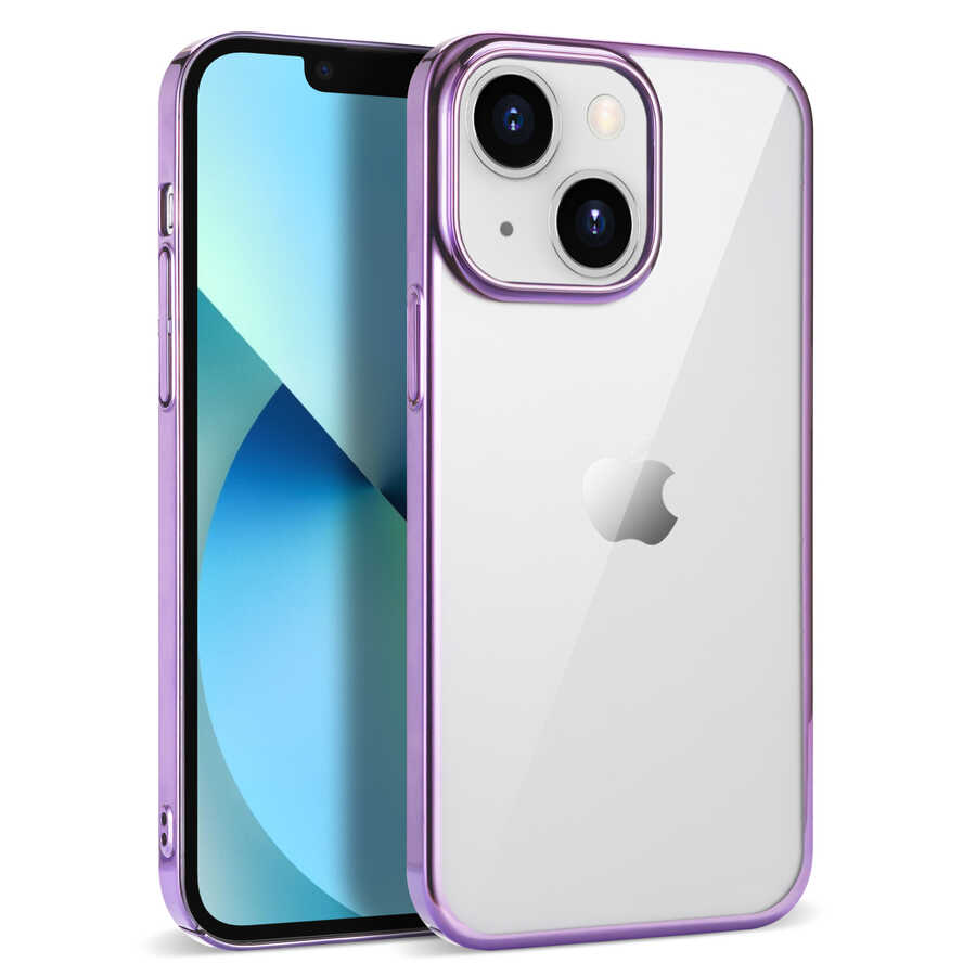 iPhone Uyumlu 14 Plus Kılıf Zore Pixel Kapak-Açık mor