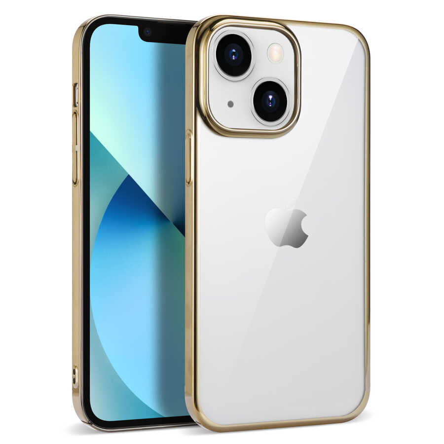 iPhone Uyumlu 14 Plus Kılıf Zore Pixel Kapak-Gold
