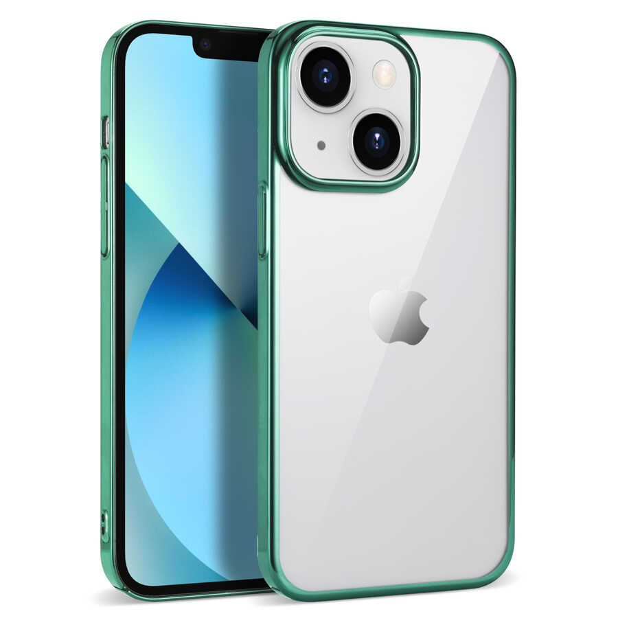 iPhone Uyumlu 14 Plus Kılıf Zore Pixel Kapak-Koyu yeşil