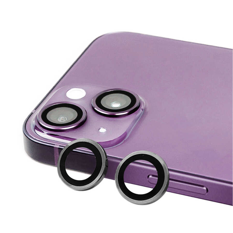 iPhone Uyumlu 14 Plus Zore CL-07 Kamera Lens Koruyucu-Koyu gri
