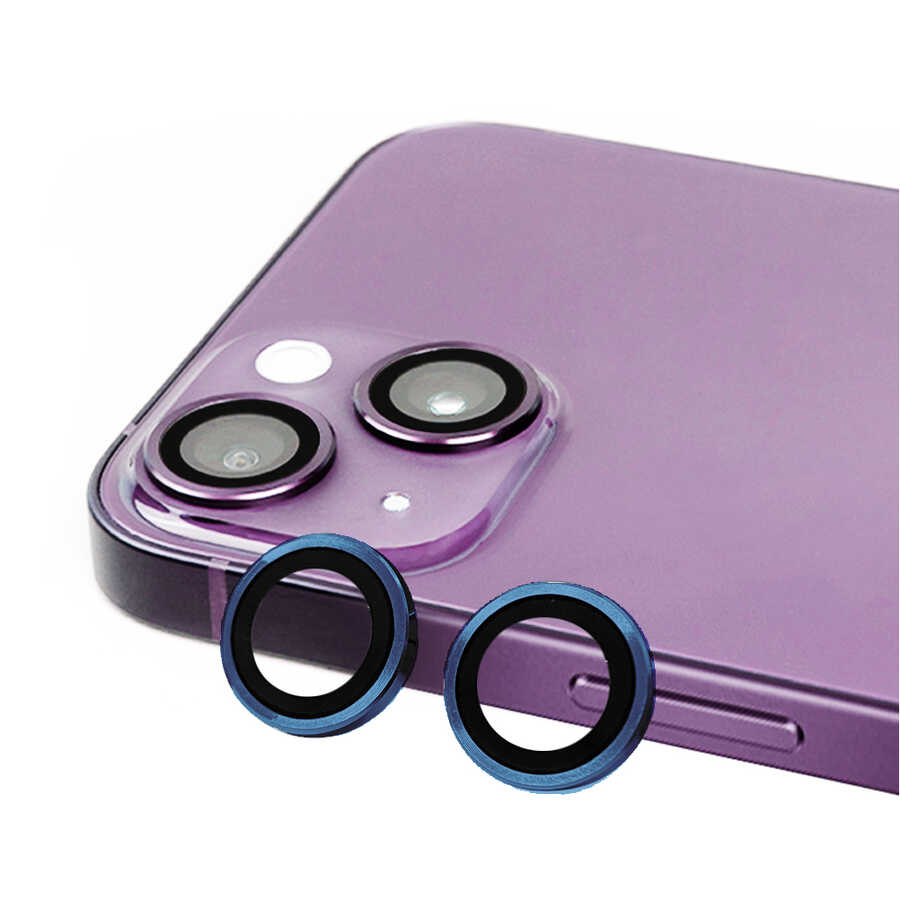 iPhone Uyumlu 14 Plus Zore CL-07 Kamera Lens Koruyucu-Lacivert