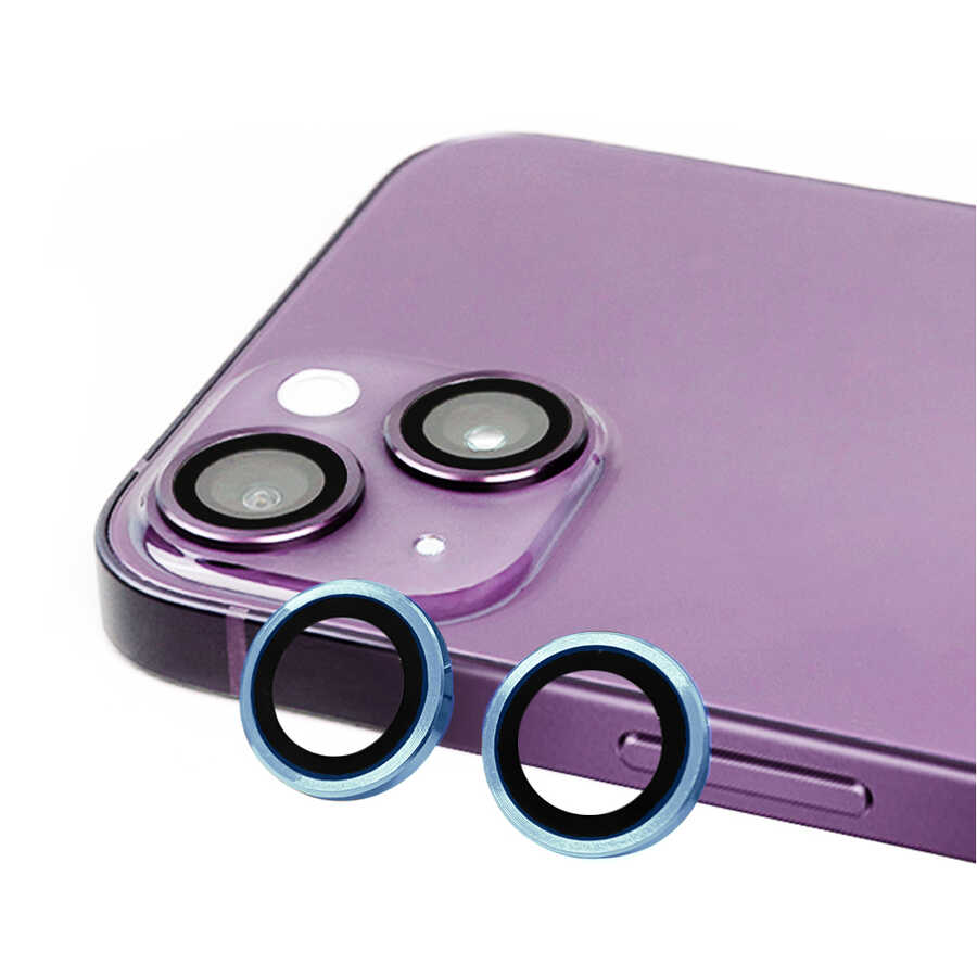 iPhone Uyumlu 14 Plus Zore CL-07 Kamera Lens Koruyucu-Mavi