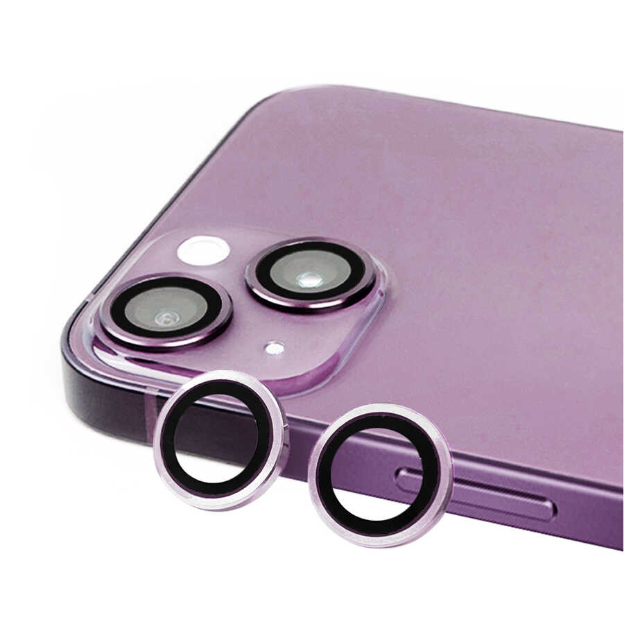 iPhone Uyumlu 14 Plus Zore CL-07 Kamera Lens Koruyucu-Mor