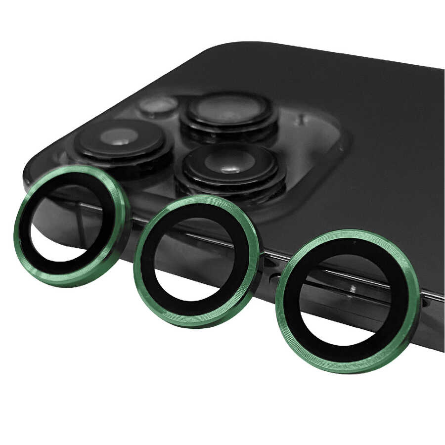 iPhone Uyumlu 14 Pro Max Zore CL-07 Kamera Lens Koruyucu-Koyu yeşil