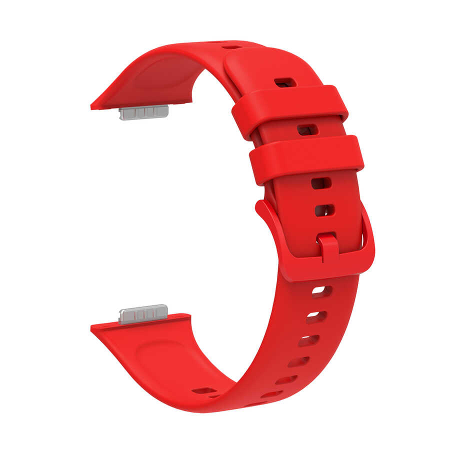 Huawei Uyumlu Watch Fit 2 KRD-43 Silikon Kordon-Kırmızı