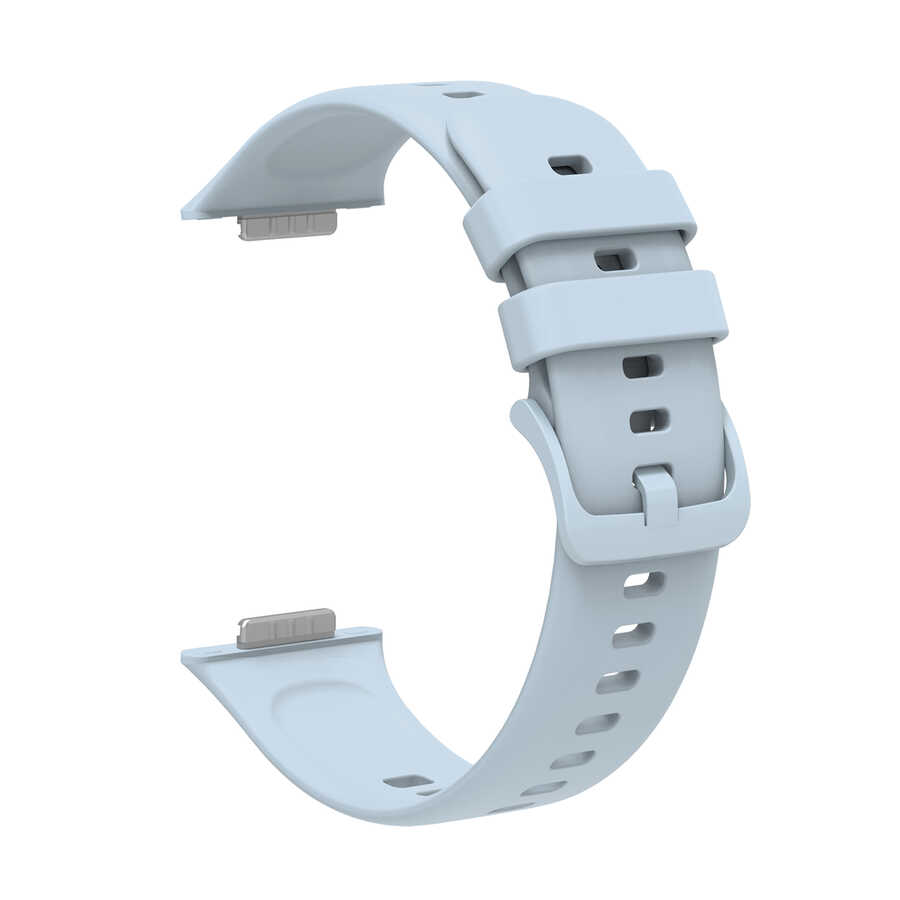 Huawei Uyumlu Watch Fit 2 KRD-43 Silikon Kordon-Mavi açık