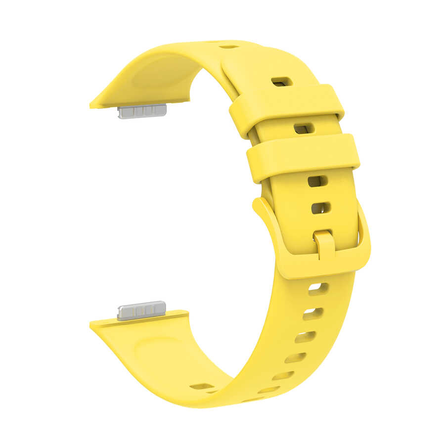 Huawei Uyumlu Watch Fit 2 KRD-43 Silikon Kordon-Sarı