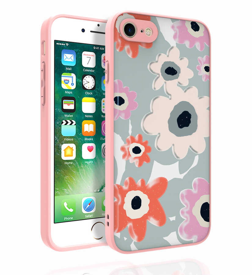 iPhone Uyumlu 7 Kılıf Desenli Kamera Korumalı Parlak Zore Nora Kapak-No5