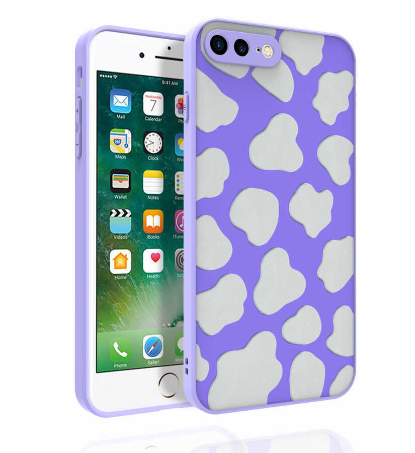 iPhone Uyumlu 7 Plus Kılıf Desenli Kamera Korumalı Parlak Zore Nora Kapak-No6