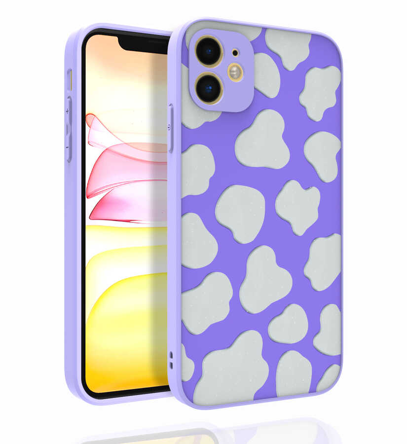 iPhone Uyumlu 11 Kılıf Desenli Kamera Korumalı Parlak Zore Nora Kapak-No6