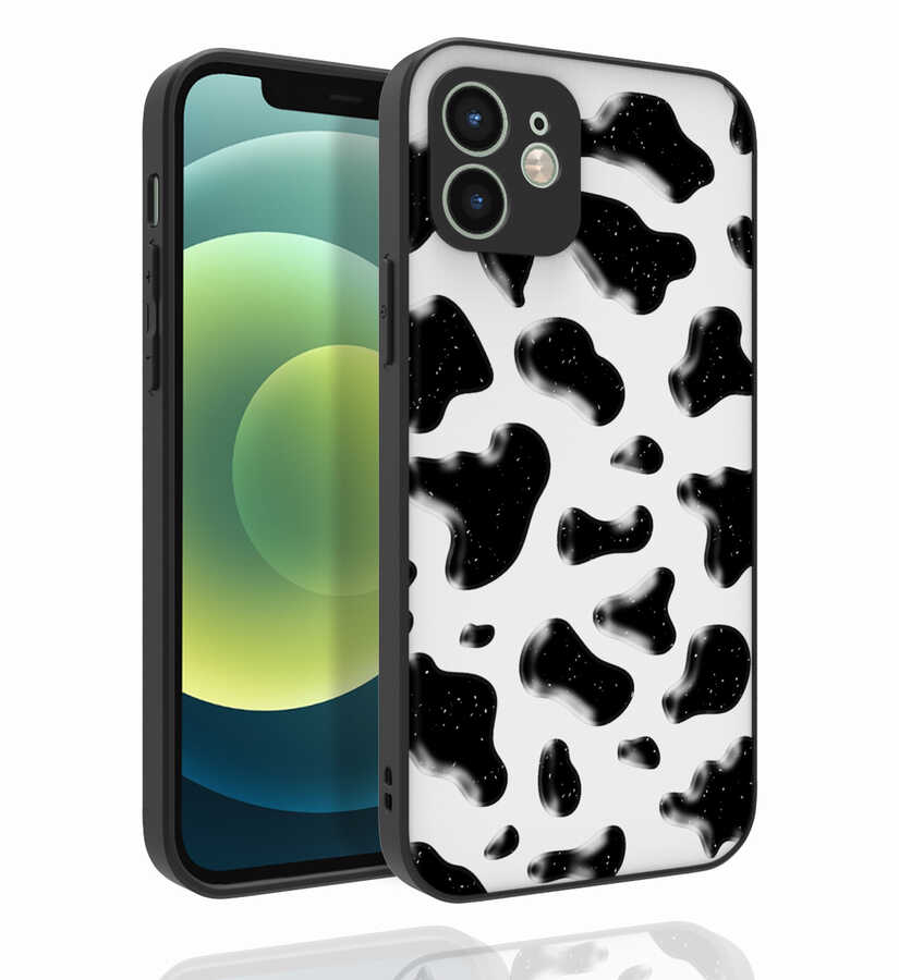 iPhone Uyumlu 12 Kılıf Desenli Kamera Korumalı Parlak Zore Nora Kapak-No2