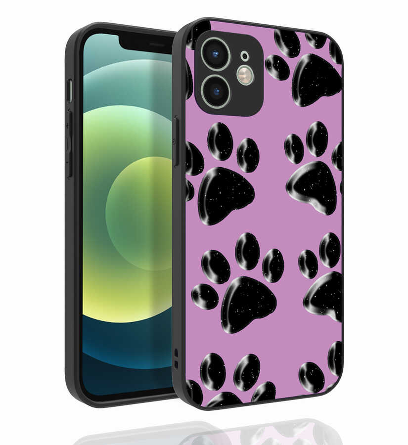 iPhone Uyumlu 12 Kılıf Desenli Kamera Korumalı Parlak Zore Nora Kapak-No3