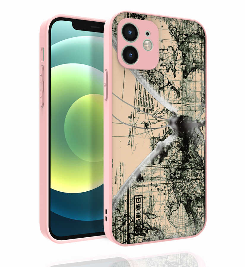 iPhone Uyumlu 12 Kılıf Desenli Kamera Korumalı Parlak Zore Nora Kapak-No4