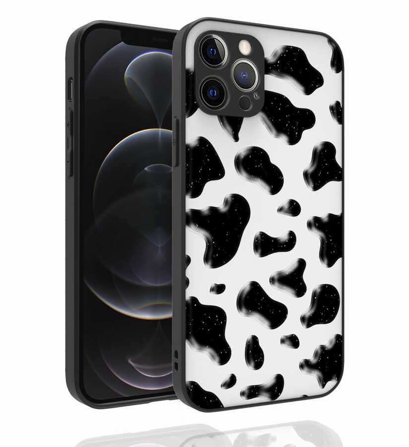 iPhone Uyumlu 12 Pro Kılıf Desenli Kamera Korumalı Parlak Zore Nora Kapak-No2