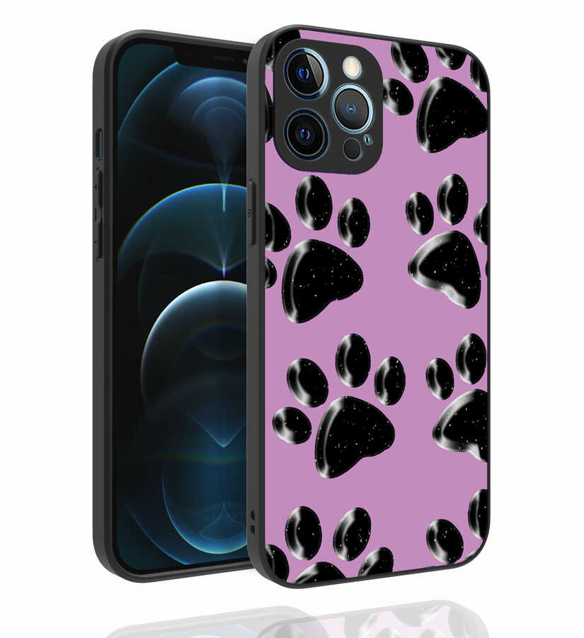 iPhone Uyumlu 12 Pro Max Kılıf Desenli Kamera Korumalı Parlak Zore Nora Kapak-No3