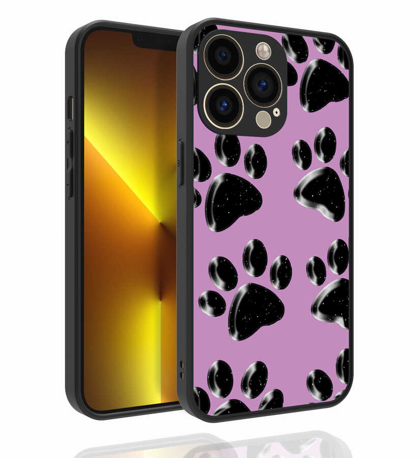 iPhone Uyumlu 13 Pro Kılıf Desenli Kamera Korumalı Parlak Zore Nora Kapak-No3