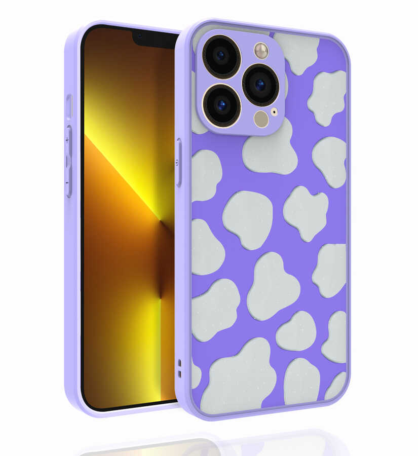 iPhone Uyumlu 13 Pro Kılıf Desenli Kamera Korumalı Parlak Zore Nora Kapak-No6