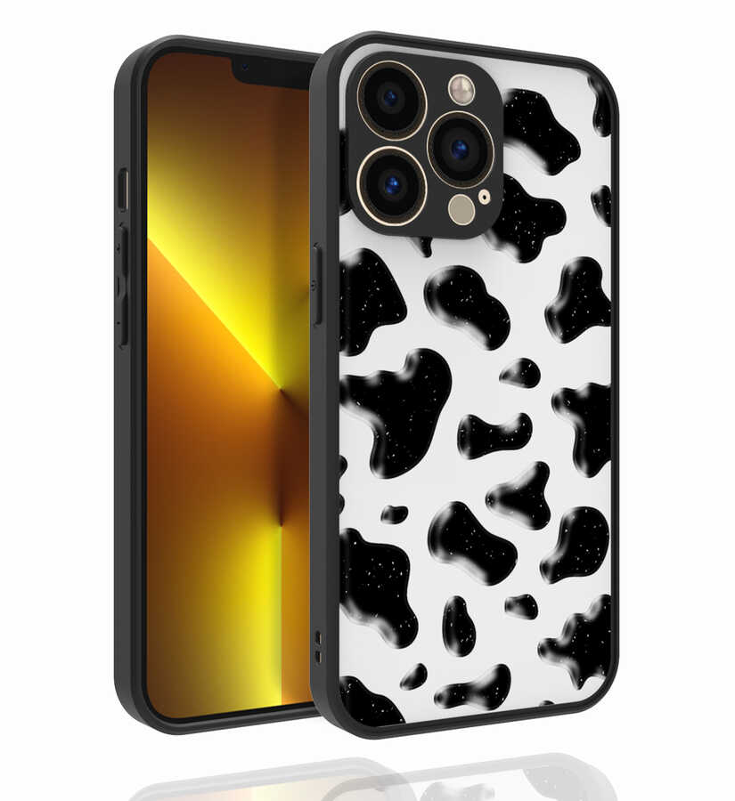 iPhone Uyumlu 13 Pro Max Kılıf Desenli Kamera Korumalı Parlak Zore Nora Kapak-No2