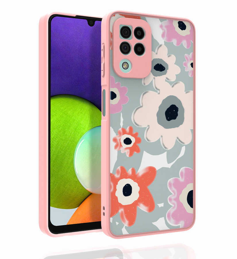 Galaxy Uyumlu M22 Kılıf Desenli Kamera Korumalı Parlak Zore Nora Kapak-No5