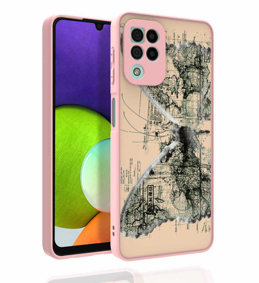 Galaxy Uyumlu M32 Kılıf Desenli Kamera Korumalı Parlak Zore Nora Kapak-No4