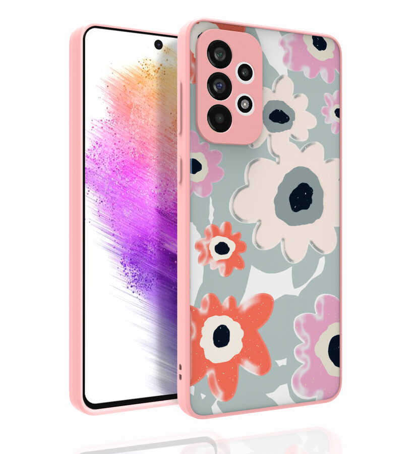 Galaxy Uyumlu A73 Kılıf Desenli Kamera Korumalı Parlak Zore Nora Kapak-No5