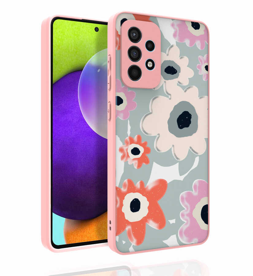 Galaxy Uyumlu A52 Kılıf Desenli Kamera Korumalı Parlak Zore Nora Kapak-No5